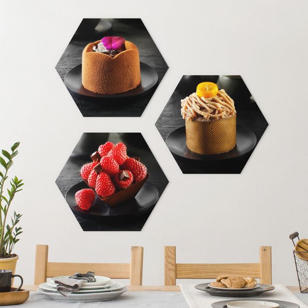 Küche Dekoration Schokoladentörtchen mit Himbeeren