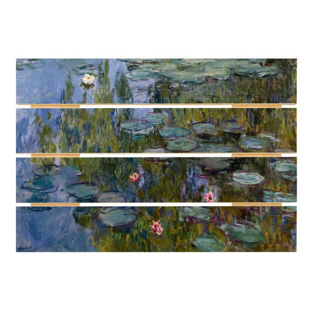 Holzbild Blumen Claude Monet - Seerosen (Nympheas)