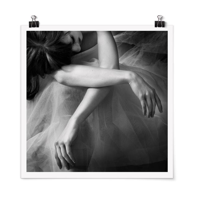 schwarz-weiß Poster Die Hände einer Ballerina