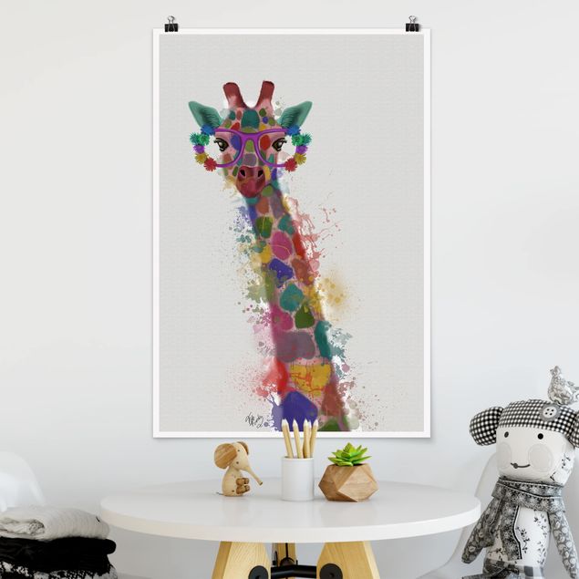 Deko Kinderzimmer Regenbogen Splash Giraffe