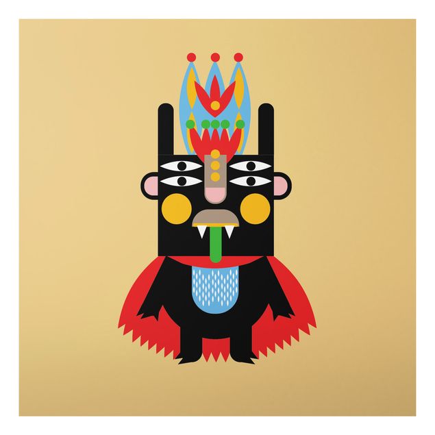 Wandbilder Indianer Collage Ethno Monster - König