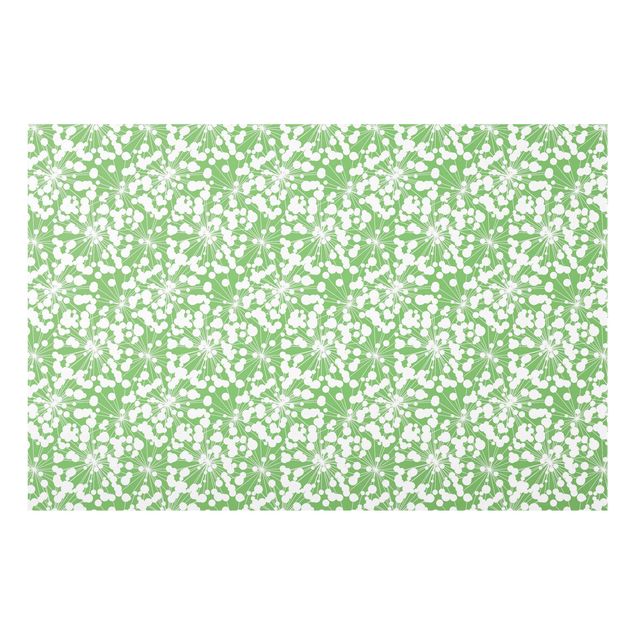 Spritzschutz Glas - Natürliches Muster Pusteblume mit Punkten vor Grün - Querformat 3:2