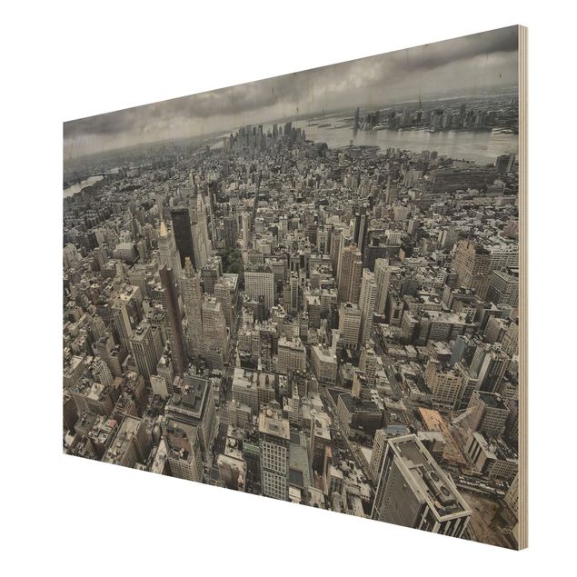 Wandbild Holz Blick über Manhattan
