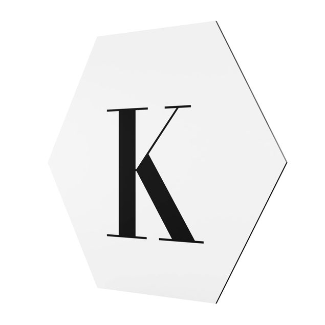 Hexagon Bilder Buchstabe Serif Weiß K