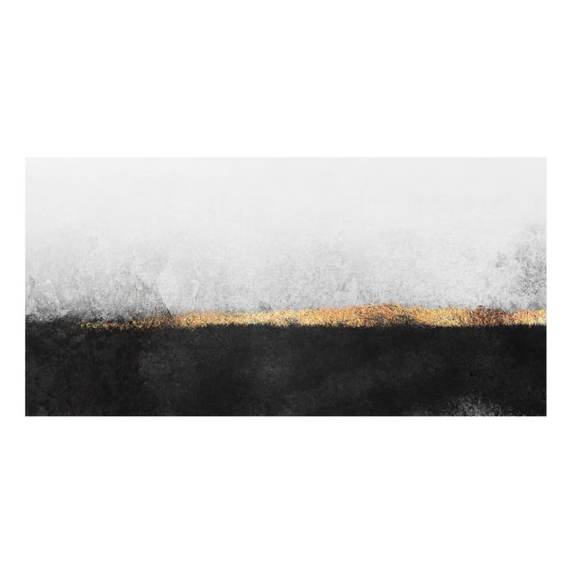Fredriksson Bilder Abstrakter Goldener Horizont Schwarz Weiß