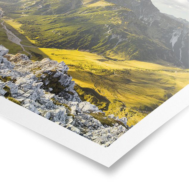 Natur Poster Berge und Tal der Lechtaler Alpen in Tirol