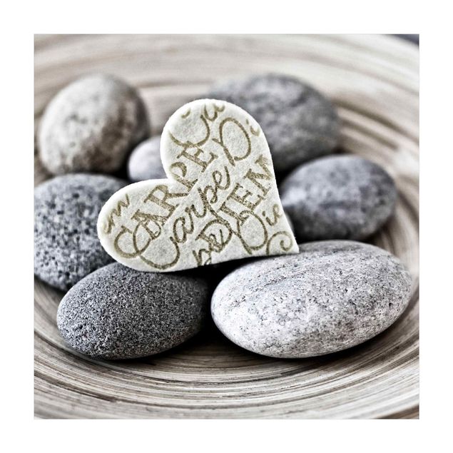 Teppich Steinoptik Carpe Diem Herz mit Steinen