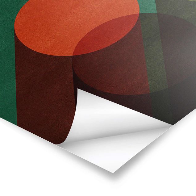 Bilder Abstrakte Formen - Kreise in Grün und Rot