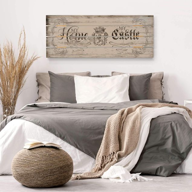 Holzbilder mit Sprüchen My Home is my Castle