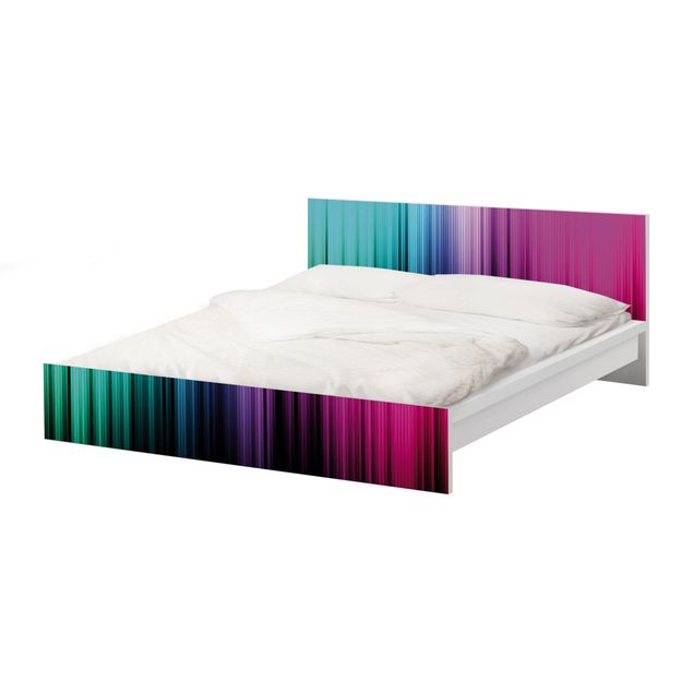 Möbelfolie für IKEA Malm Bett niedrig 160x200cm - Klebefolie Rainbow Display