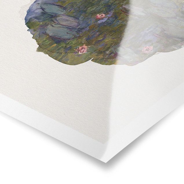Blumen Poster Wasserfarben - Claude Monet - Seerosen (Nympheas)