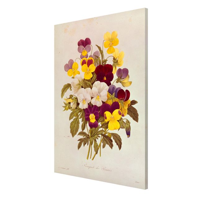 Magnettafeln Blumen Pierre Joseph Redouté - Ein Bund von Stiefmütterchen