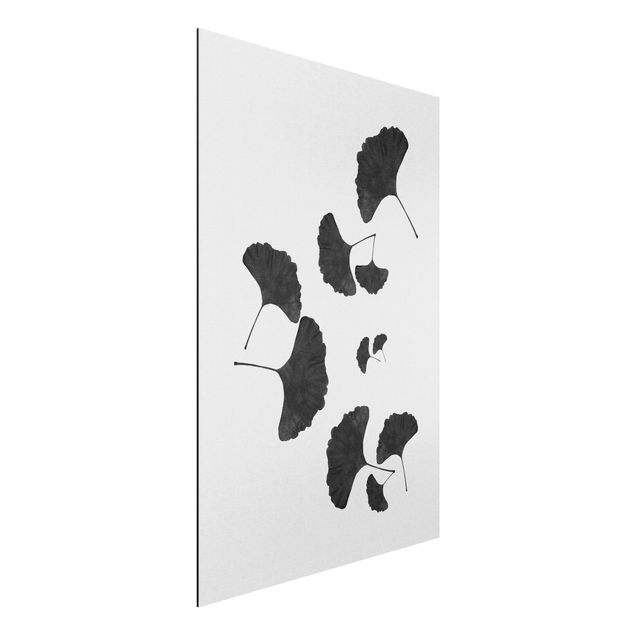 Küche Dekoration Ginkgo Komposition in Schwarz-Weiß