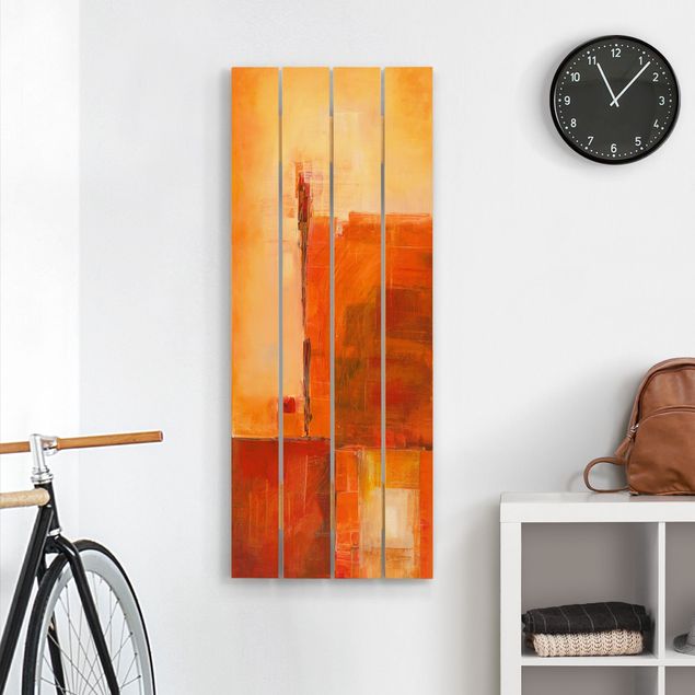 Wanddeko Küche Abstrakt Orange Braun