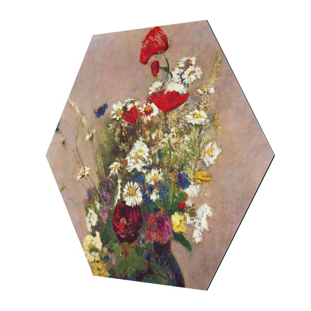 Wandbilder Kunstdrucke Odilon Redon - Blumenvase mit Mohn