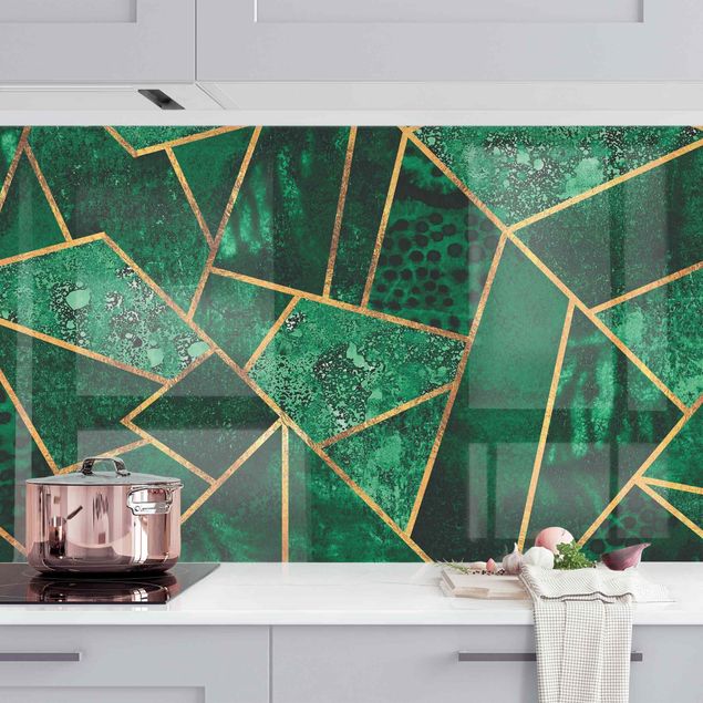 Küche Dekoration Dunkler Smaragd mit Gold II