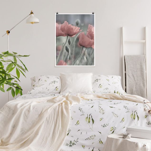 Poster mit Blumen Malerische Mohnblumen