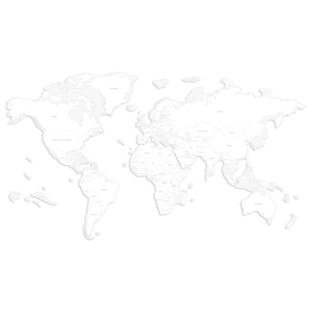 Kinderzimmer Deko Weltkarte mit Ländern zum Ausmalen