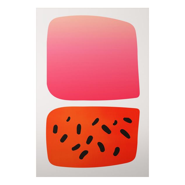 Wandbilder Kunstdrucke Abstrakte Formen - Melone und Rosa