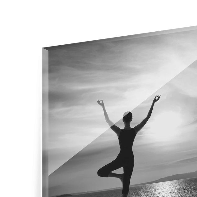 Wandbilder Schwarz-Weiß Yoga schwarz weiss