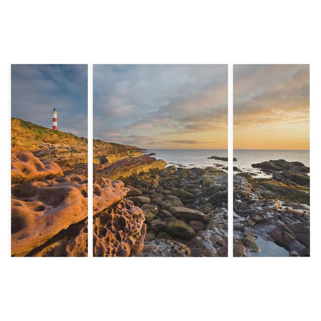 Wandbilder Meer Tarbat Ness Leuchtturm und Sonnenuntergang am Meer