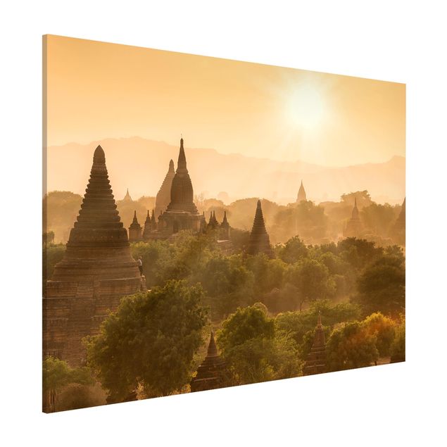 Magnettafel - Sonnenuntergang über Bagan - Querfromat 4:3