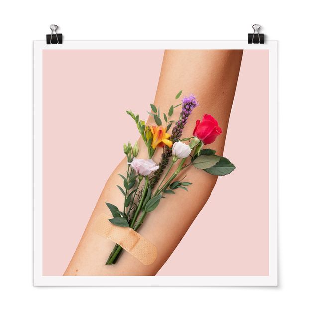 Kunstkopie Poster Arm mit Blumen