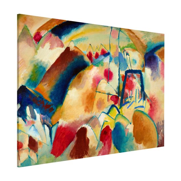 expressionistische Kunstdrucke Wassily Kandinsky - Landschaft mit Kirche