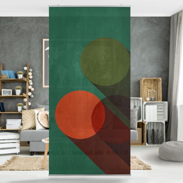 Küche Dekoration Abstrakte Formen - Kreise in Grün und Rot