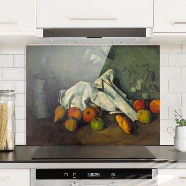 Wanddeko Küche Paul Cézanne - Milchkanne und Äpfel
