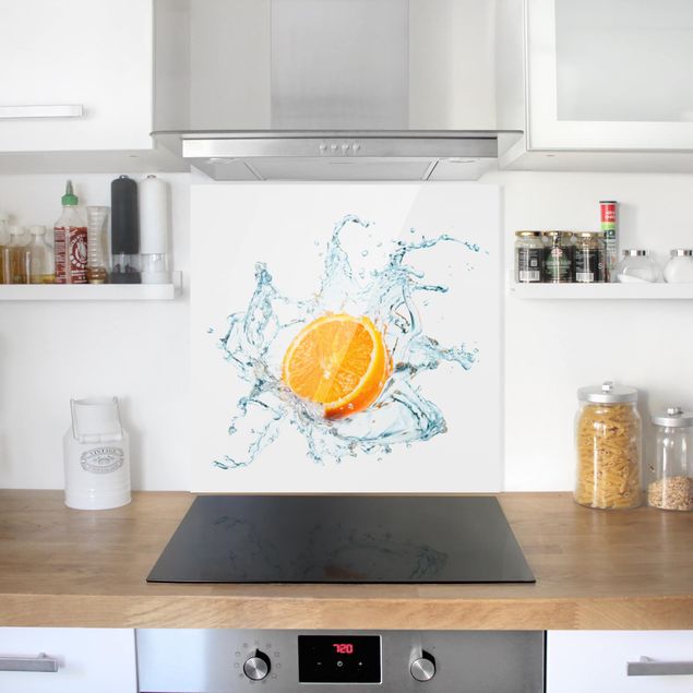 Glasrückwand Küche Frische Orange
