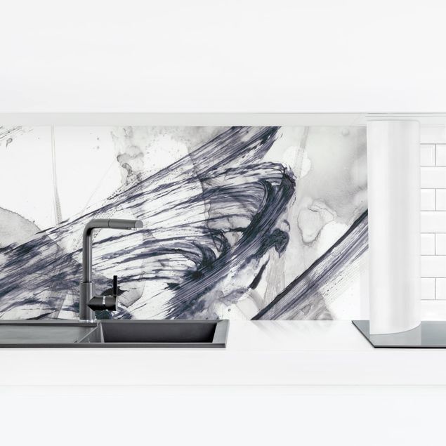 Küchenrückwand selbstklebend Sonar Schwarz Weiß I