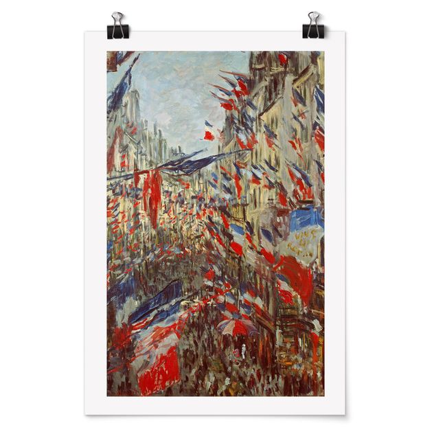 Kunstkopie Poster Claude Monet - Straße im Flaggenschmuck