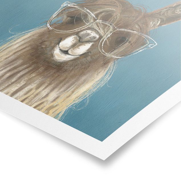 Wandbilder Modern Lama mit Brille III