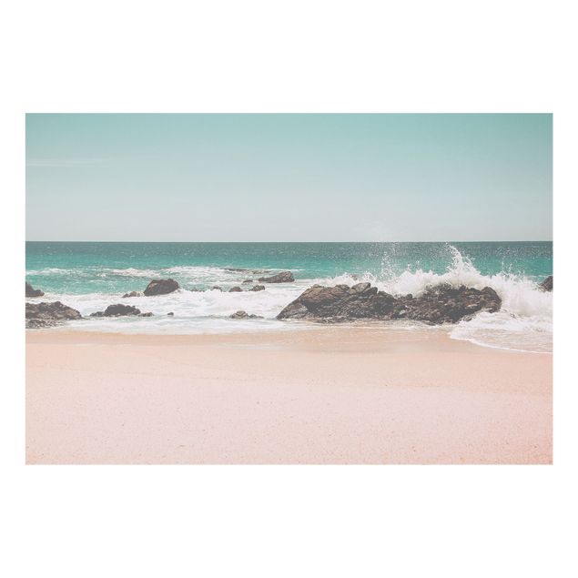 Spritzschutz Glas - Sonniger Strand Mexico - Querformat 3:2