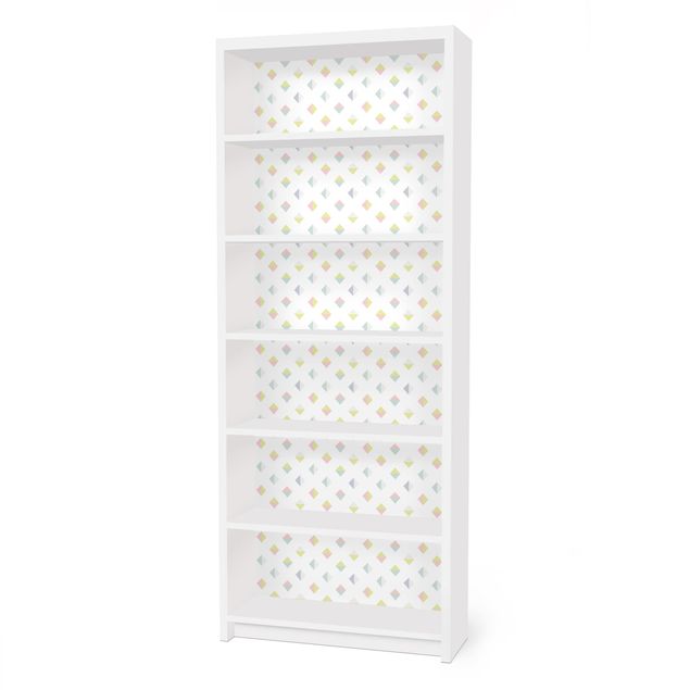 Möbelfolie für IKEA Billy Regal - Pastell Dreiecke