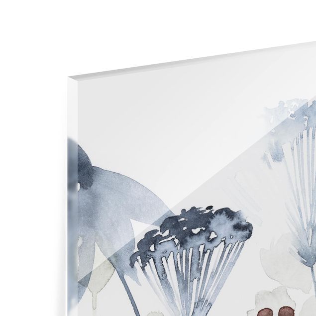 Spritzschutz Glas - Wildblumen Aquarell I - Querformat - 2:1
