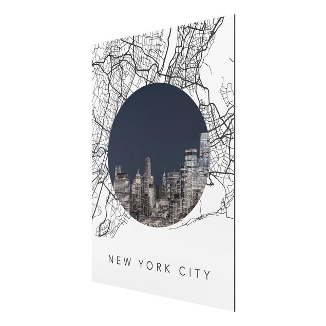 Wandbilder Architektur & Skyline Stadtplan Collage New York City