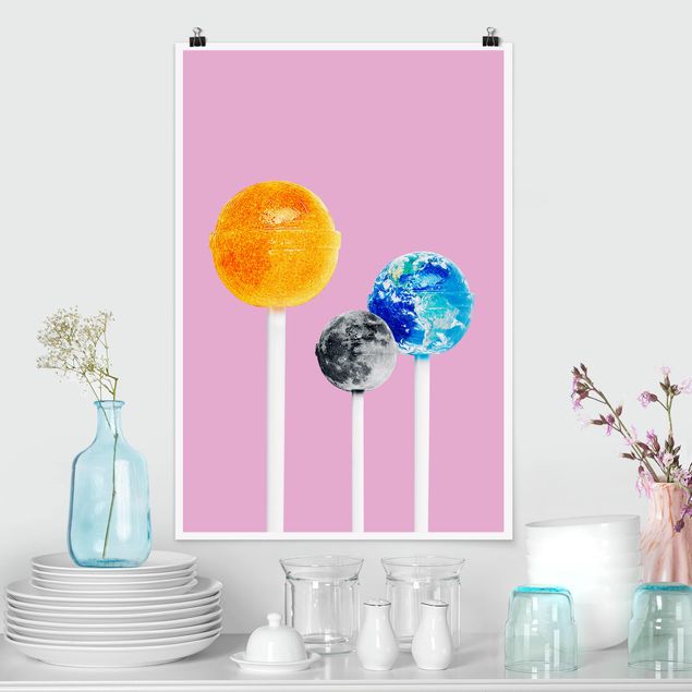 Küche Dekoration Lollipops mit Planeten