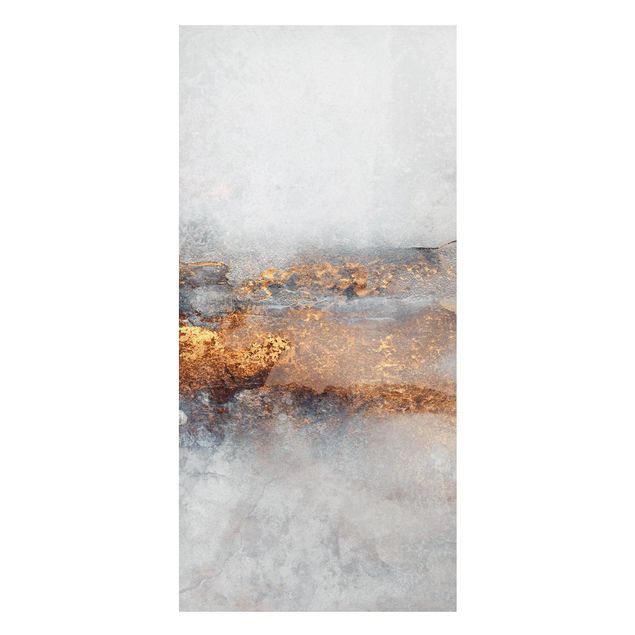 Wandbilder Kunstdrucke Gold-Grauer Nebel