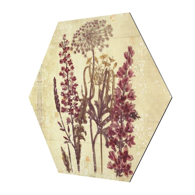 Wandbilder Vintage Leinenoptik Blumen