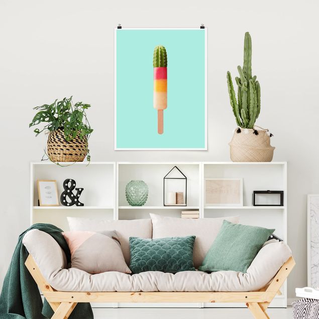 Kunstdrucke Poster Eis mit Kaktus