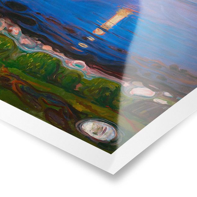 Wandbilder Landschaften Edvard Munch - Sommernacht am Meeresstrand