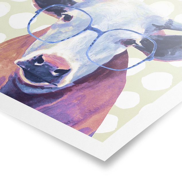 Wandbilder Tiere Bebrillte Tiere - Kuh