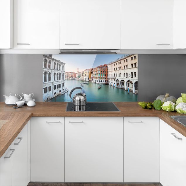 Küchenspiegel Glas Canale Grande Blick von der Rialtobrücke Venedig