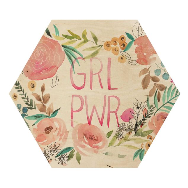 Holzbilder Rosa Blüten - Girl Power