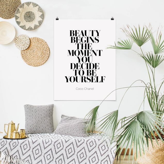 Poster mit Sprüchen Be yourself Coco Chanel