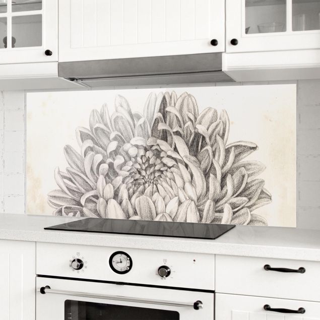 Wanddeko Küche Botanische Studie Chrysantheme II