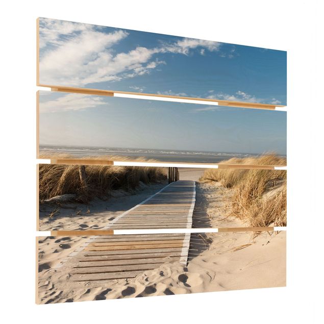 Bilder auf Holz Ostsee Strand