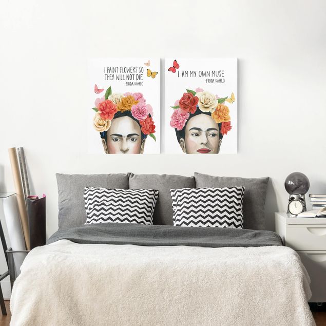 Blumenbilder auf Leinwand Fridas Gedanken Set I